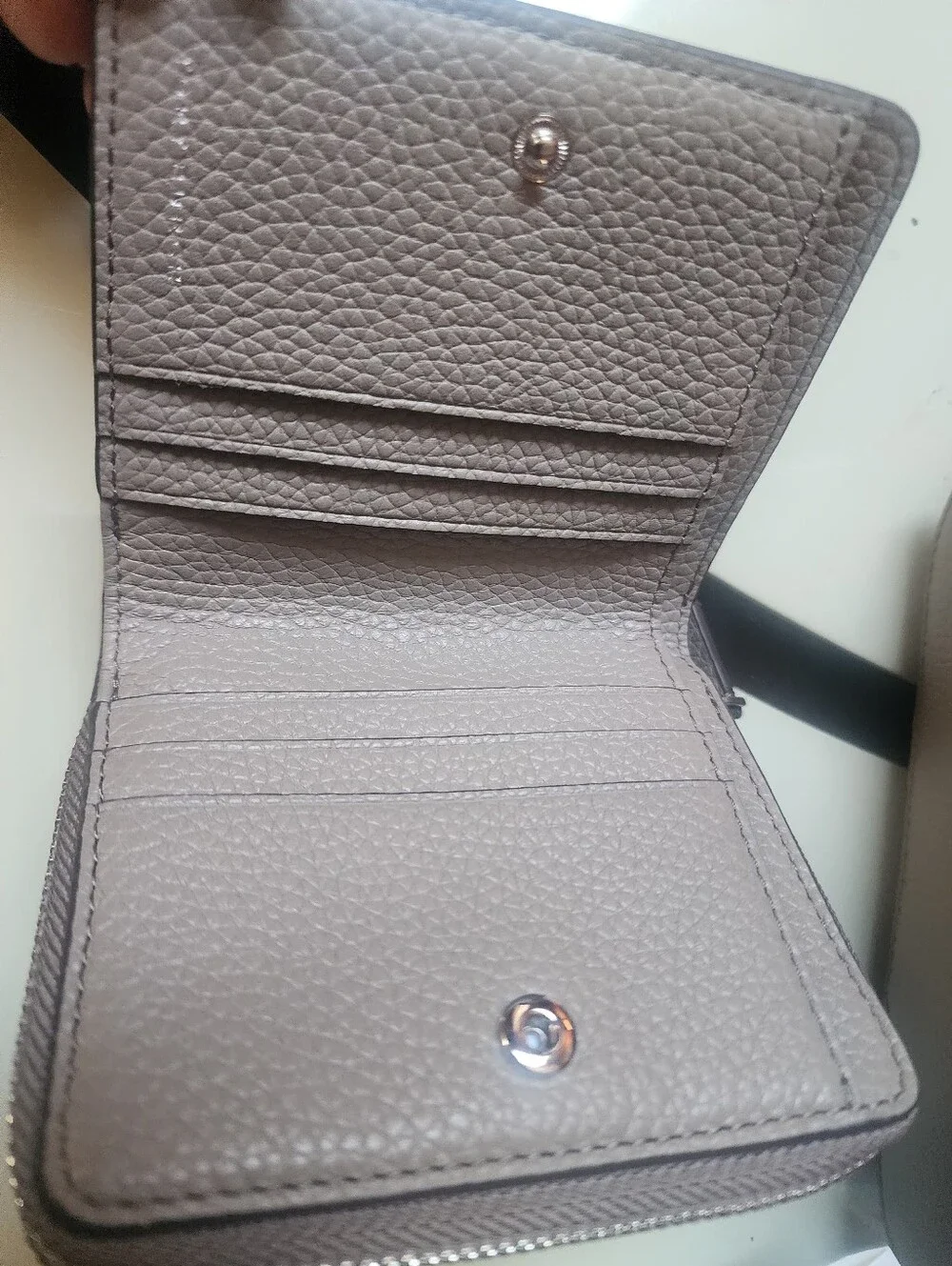 Tory Burch Pebbled Leather Compact Crossbody in Mauve Lavender